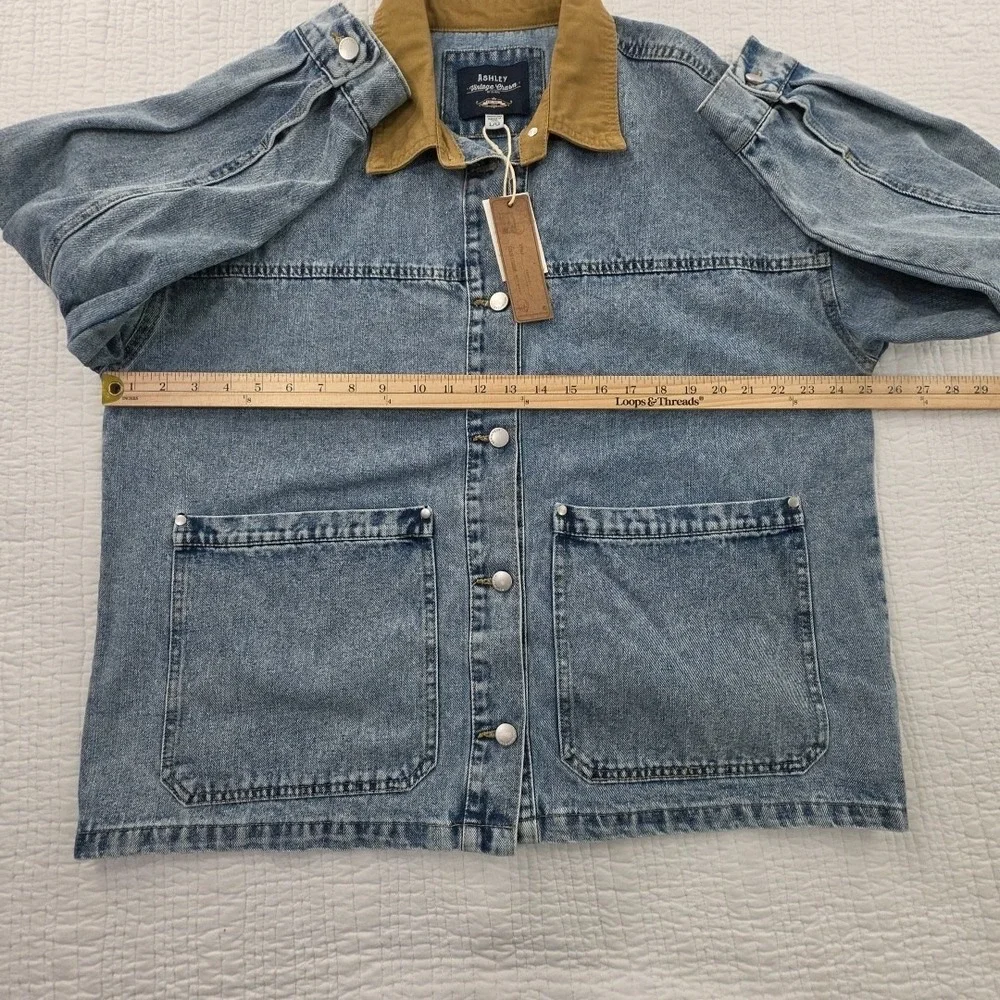 Ashley Vintage Charm Chore Jacket Mens L Large Denim NEW Deep Pockets NWT‎ Barn